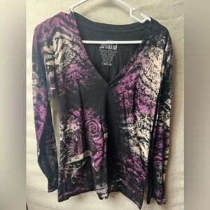 Sinful Purple Rhinestone Long Sleeve, Large, Buckle